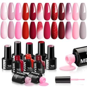 12-Color Gel Nail Polish Set for DIY Manicure