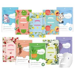 10-Pack Variety Sheet Masks for All Skin Types