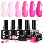 Pink Gel Nail Polish Set - 6 Bright Shades
