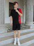 Men's Colorful Graphic Short Sleeve Tee – Black/Red