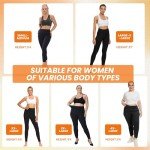 YOLIX Workout Leggings for Women - High Waisted Yoga Pants Tummy Control Compression for Running Black