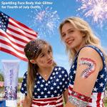 Red, White & Blue Body Glitter for 4th of July