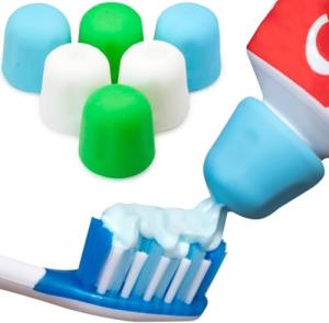 6-Pack Self-Closing Toothpaste Caps - No Waste