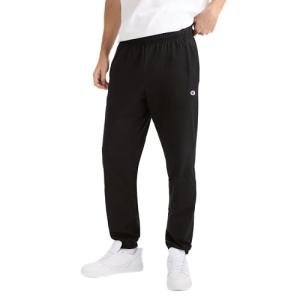 Men's Black Jersey Sweatpants with Closed Bottom