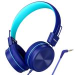 Cowyawn Kids Headphones, Toddler Headphones with Safe Volume Limiter 94 dB, Wired School Headphones for Kid with Adjustable and Flexible Design for Boys/Girls/Children/Teens/iPad/Computer (Blue)