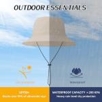 Beige Waterproof Bucket Hat for Women - UPF 50+