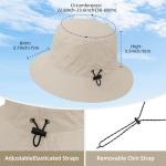 Beige Waterproof Bucket Hat for Women - UPF 50+