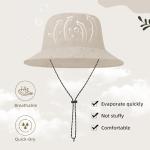 Beige Waterproof Bucket Hat for Women - UPF 50+