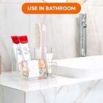 Clear Acrylic Desk Pen Holder with 3 Compartments