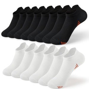 Honeysea Womens Ankle Socks - Womens No Show Socks White Socks Women Black Socks for Women Low Cut Socks Women Socks for Men, BK W M