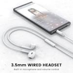 MOSWAG Wired Earbuds with Microphone, 3.5mm Jack in Ear Headphones with Microphone Suitable for Smartphones, Computers, Laptops, IPads, MP3 Players, Etc
