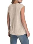 Beige Short Sleeve V-Neck Summer Top for Women
