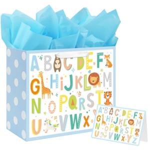 Large Baby Boy Gift Bag with Card & Tissue