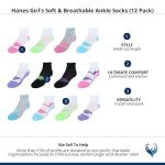 Hanes Girls Cool Comfort 12-Pack Ankle Socks