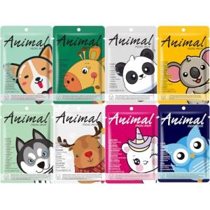 Cute Animal Facial Mask Sheets - 8 Pcs Pack