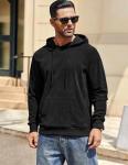 Casual Black Hooded Pullover for Men