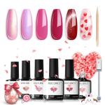 Colorful Gel Nail Polish Set - 6 Shades