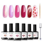 Colorful Gel Nail Polish Set - 6 Shades