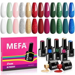 12-Color Christmas Gel Nail Polish Set
