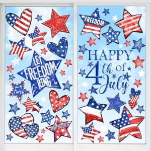 Patriotic Star Window Clings for 4th of July