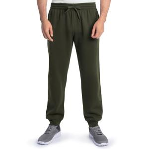 Men's Fleece Joggers with Pockets - Green