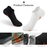 Honeysea Womens Ankle Socks - Womens No Show Socks White Socks Women Black Socks for Women Low Cut Socks Women Socks for Men, BK W M