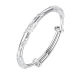 Adjustable Sterling Silver Bangle Bracelet for Women