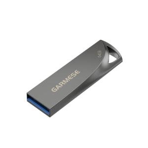 GARMESE 64GB USB 3.0 Flash Drive, Waterproof Metal USB Memory Stick, Slim Thumb Drive Portable Pen Drive with Keychain Hole Stylish Jump Drive for PC Computer Car - Gray
