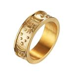Boho Sun and Moon Stainless Steel Ring