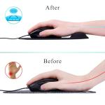 JIKIOU Mouse Pad, 2 Pack Ergonomic Mouse Pads with Comfortable Gel Wrist Rest Support and Lycra Cloth, Non-Slip PU Base for Easy Typing Pain Relief Durable and Easy to Clean Small Black
