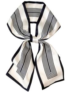 Silky Satin Scarf for Women - Black 5.9"x59