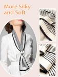Silky Satin Scarf for Women - Black 5.9"x59