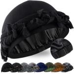 Satin Lined Halo Turban Head Wrap - Black
