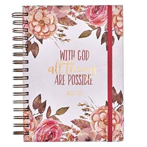 Inspirational Pink Floral Journal with Bible Verse