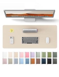 Eggshell Leather Desk Pad Mat - Non-Slip Design