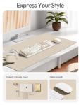 Eggshell Leather Desk Pad Mat - Non-Slip Design