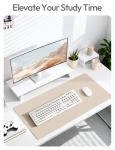 Eggshell Leather Desk Pad Mat - Non-Slip Design