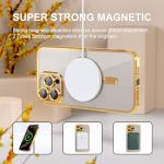 Misea Magnetic for iPhone 15 Pro Max Case with MagSafe [Never Yellowing] [Military Grade Drop Protection] Full Camera Lens Protector Plating Soft Clear Phone Case for Women Girls, Gold