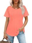 Coral Oversized Short Sleeve T-Shirt for Women