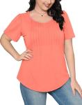 Coral Oversized Short Sleeve T-Shirt for Women