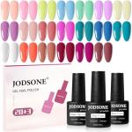 20-Color Gel Nail Polish Kit with Base & Top Coats