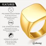 Stylish Stainless Steel Square Signet Ring for Men