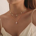 Gold Pearl Choker Necklace - Dainty 6mm Style