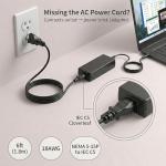 3 Prong Power Cord Replacement Power Cable for Computers, TV, Monitors, Dell, IBM, HP, Asus, Sony, Samsung, Toshiba, Lenovo, Acer, Epson Printer, LG LED LCD Smart 1080p HDTV, 6 Ft AC Cable