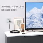 3 Prong Power Cord Replacement Power Cable for Computers, TV, Monitors, Dell, IBM, HP, Asus, Sony, Samsung, Toshiba, Lenovo, Acer, Epson Printer, LG LED LCD Smart 1080p HDTV, 6 Ft AC Cable
