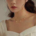 Gold Pearl Choker Necklace - Dainty 6mm Style