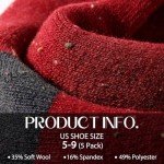 5 Pairs Wool Socks for Women - Comfortable and Warm Womens Wool Socks, Wool Socks Women, Classic Women's Winter Socks, Super Soft Crew Socks for Women, Thick Knit Cabin Cozy Wool Socks Gifts For Women