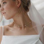 Gold Pearl Choker Necklace - Dainty 6mm Style