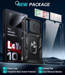 LeYi for Galaxy A15-5G Phone Case: Galaxy A15 5G Screen Protector Scratch Resistant [2 Packs] with A15 Case, Heavy Duty Shockproof para Basic Android Galaxy Phone Case A 15, Black