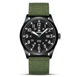 Unisex Military Style Nylon Strap Analog Watch